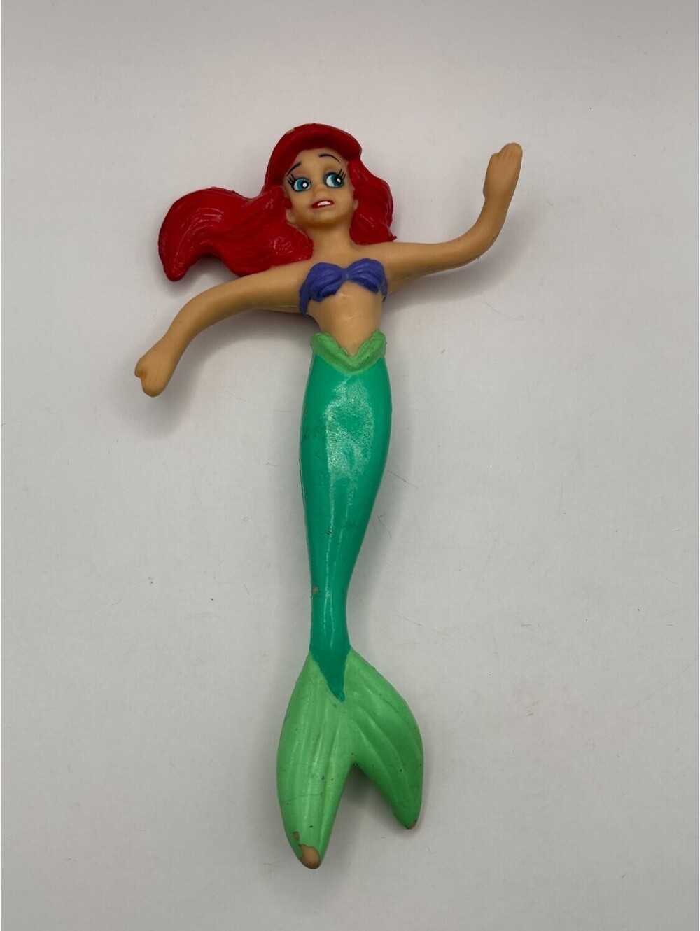 Disney Little Mermaid Ariel 1990s Bendable Mermaid Figure Green Tail Red Hair